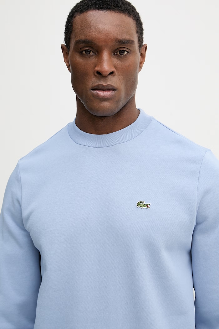 Lacoste pulover moški z bombažem modra SH9608