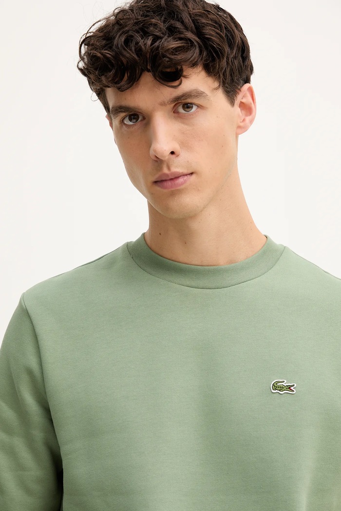 Lacoste pulover moški z bombažem zelena SH9608