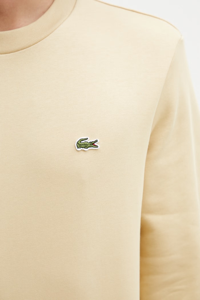 Lacoste μπλούζα με βαμβάκι ανδρική μπεζ SH9608