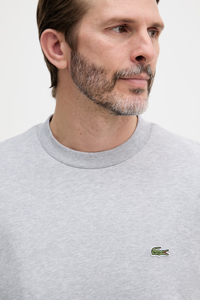Lacoste mikina pánska s bavlnou sivá SH9608