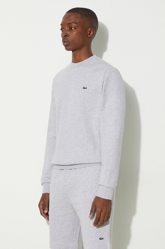 Lacoste μπλούζα με βαμβάκι ανδρική γκρί SH9608