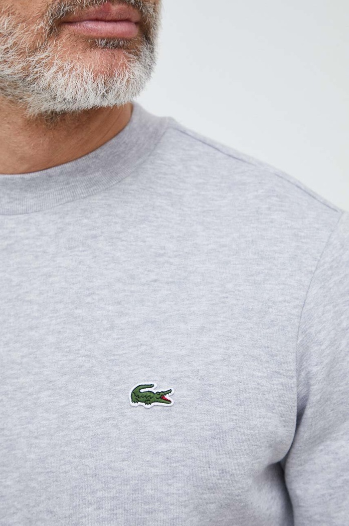 Lacoste pulover moški z bombažem SH9608 siva