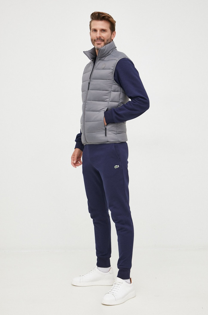 Lacoste pulover moški z bombažem SH9608 mornarsko modra SS26