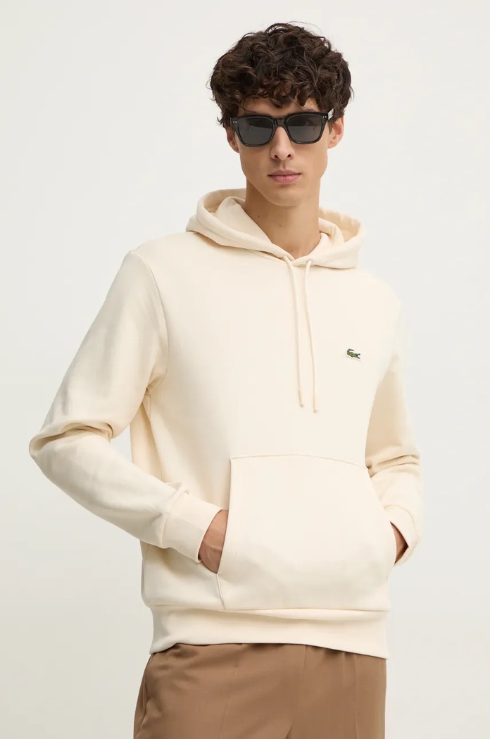 Lacoste pulover s kapuco bombažen Drugo bež SH9623