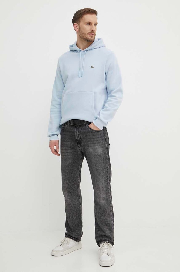 Lacoste bluza z kapturem bawełniana SH9623 niebieski SS26