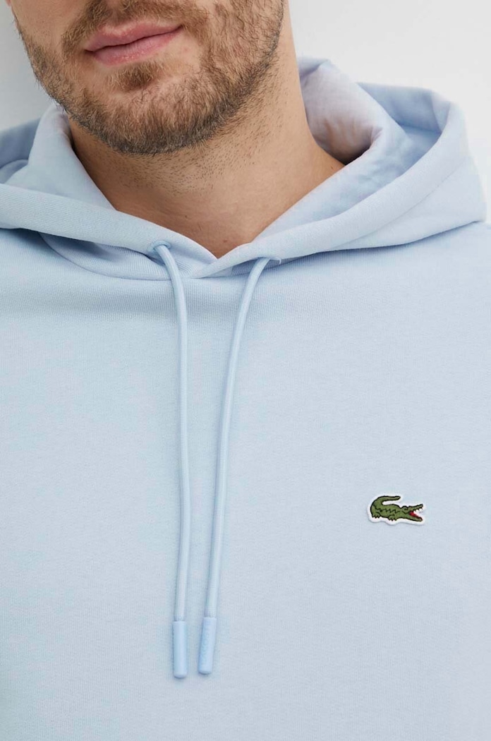 Lacoste bluza z kapturem bawełniana SH9623 niebieski
