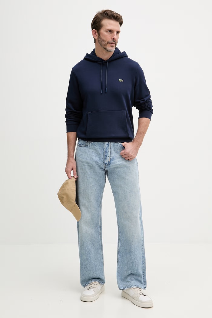 Lacoste bluza z kapturem bawełniana SH9623 granatowy SS26
