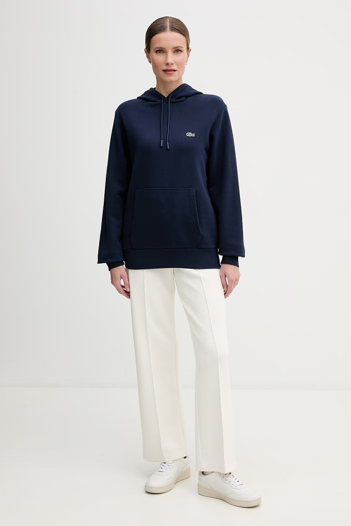 Odzież Lacoste bluza z kapturem bawełniana SH9623 granatowy