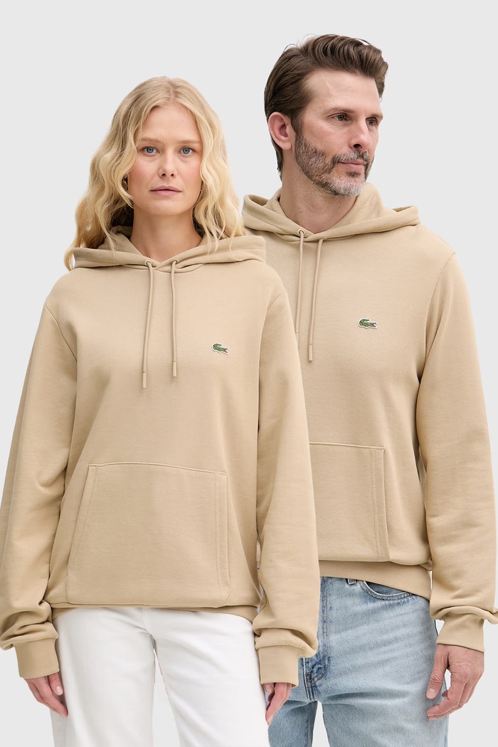 Lacoste pulover s kapuco bombažen Drugo bež SH9623