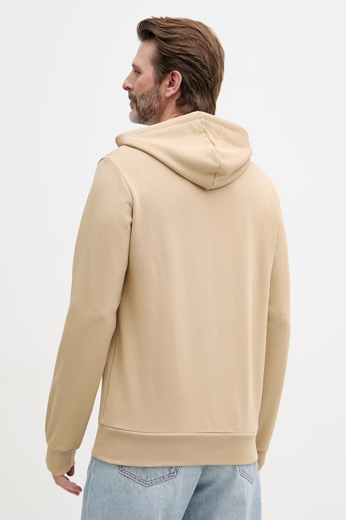 Lacoste pulover s kapuco bombažen bež SH9623