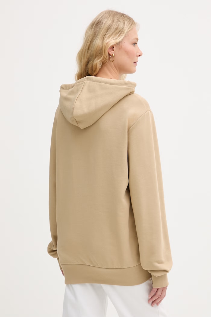 Lacoste pulover s kapuco bombažen SH9623 bež
