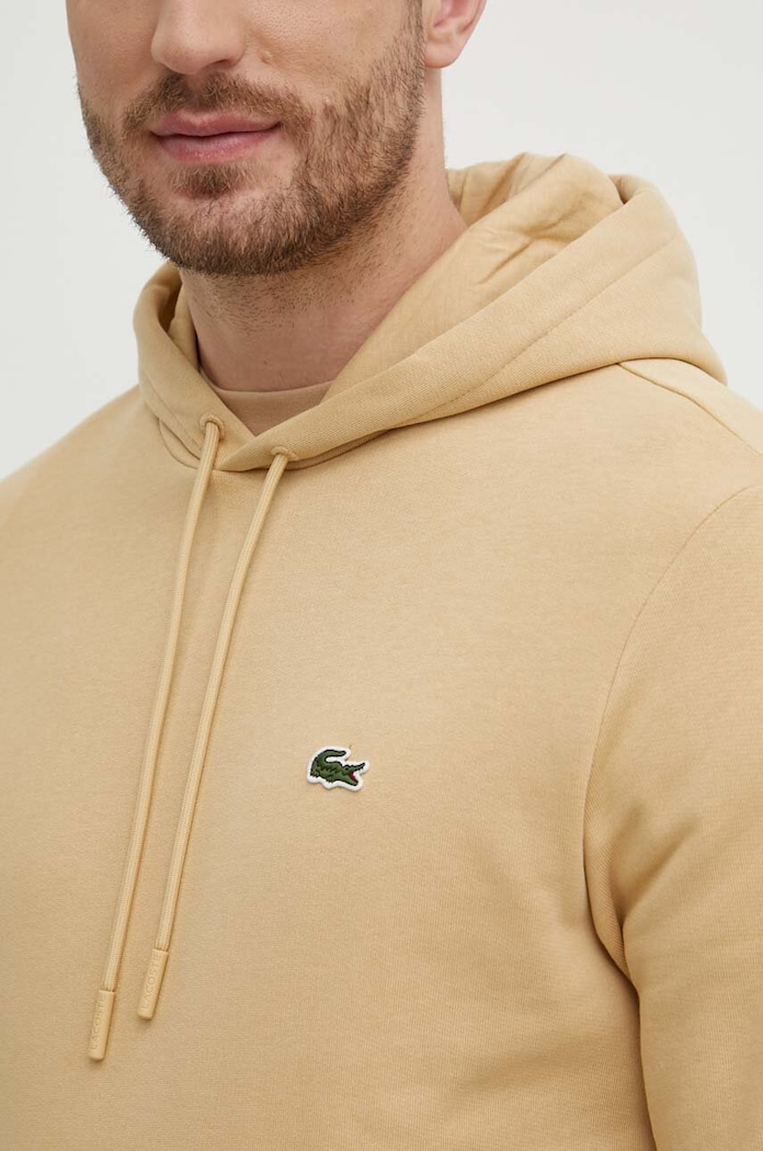 Lacoste bluza z kapturem bawełniana SH9623 beżowy