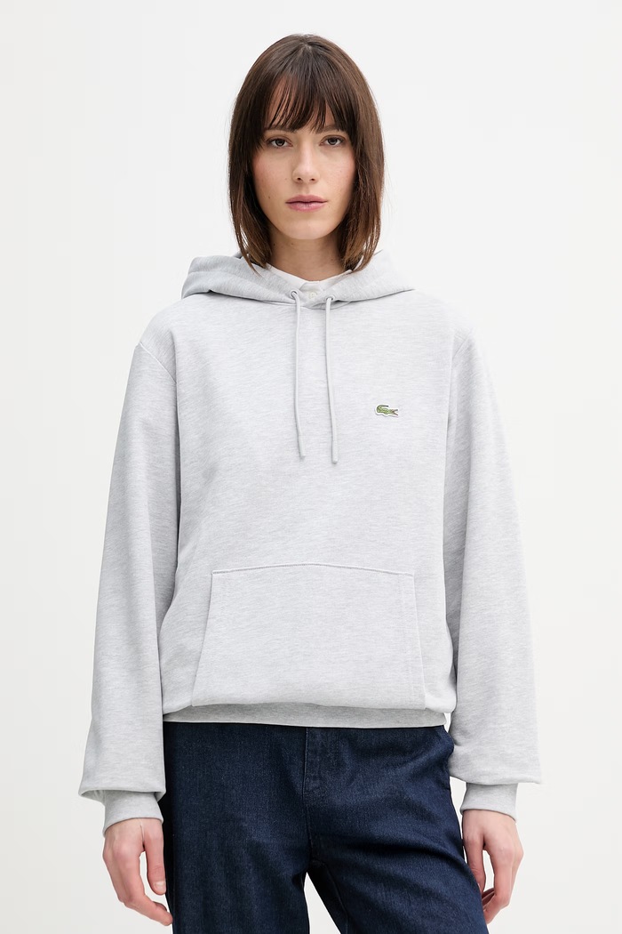 Lacoste hanorac cu glugă din bumbac SH9623 gri