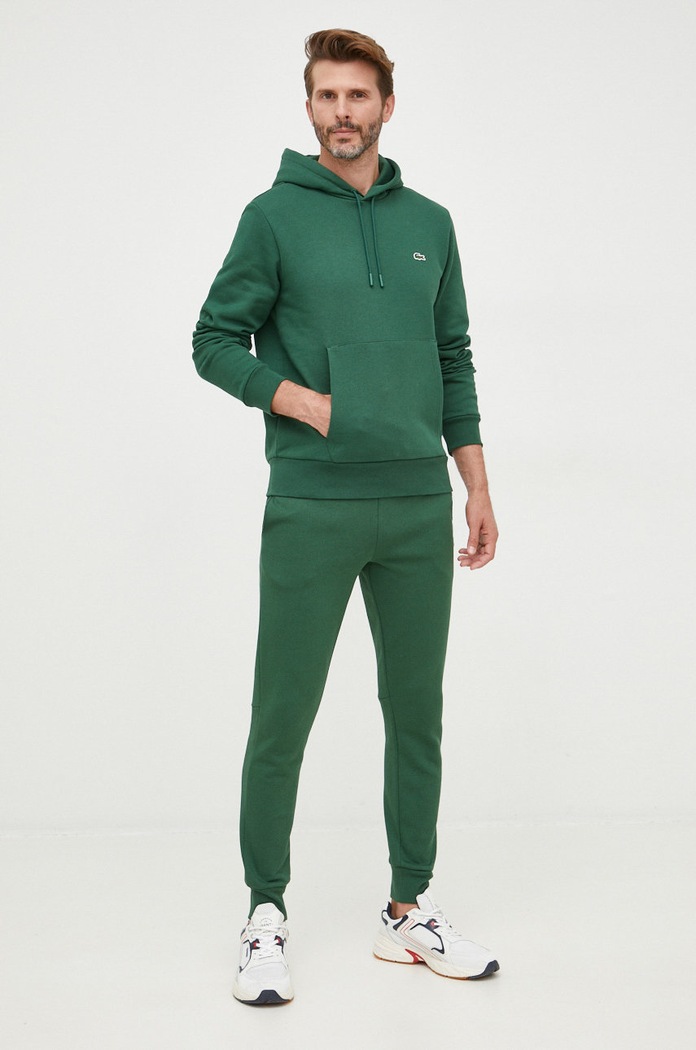 Lacoste pulover s kapuco bombažen Drugo zelena SH9623