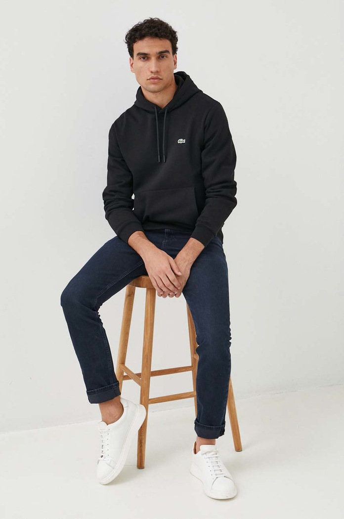 Lacoste pulover s kapuco bombažen Drugo črna SH9623