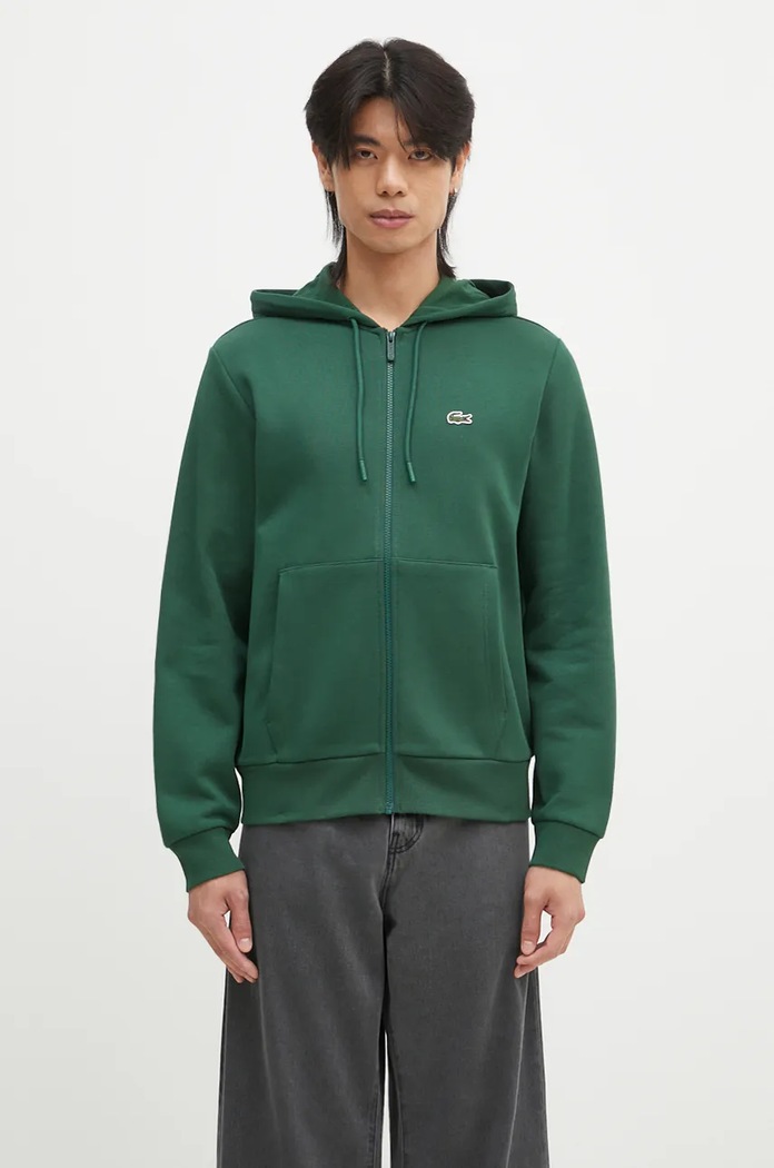 Суичър Lacoste изчистен зелен SH9626