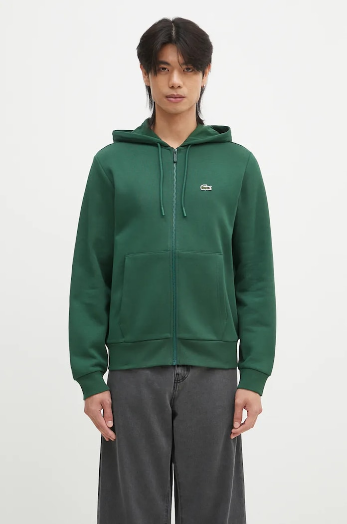 Суичър Lacoste изчистен зелен SH9626