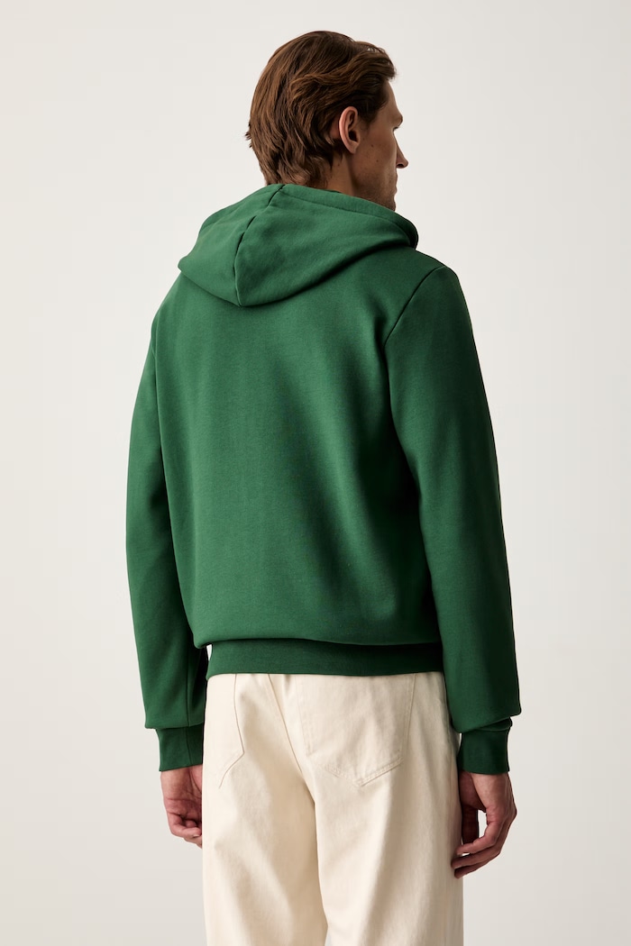 Odzież Lacoste bluza z kapturem męska z bawełną SH9626 zielony