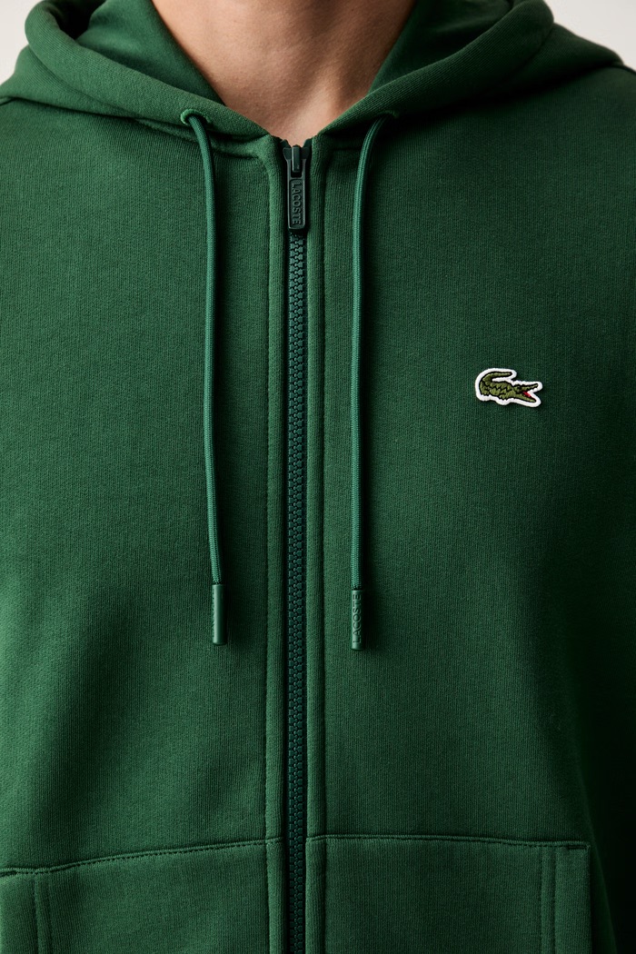 Lacoste суичър с качулка мъжки с памук SH9626 зелен
