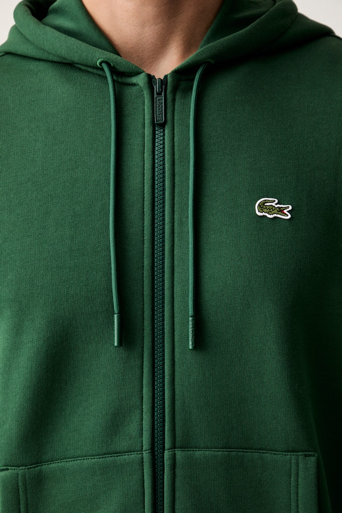 Lacoste суичър с качулка мъжки с памук SH9626 зелен