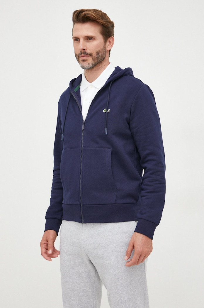 Mikina Lacoste s kapucňou tmavomodrá SH9626