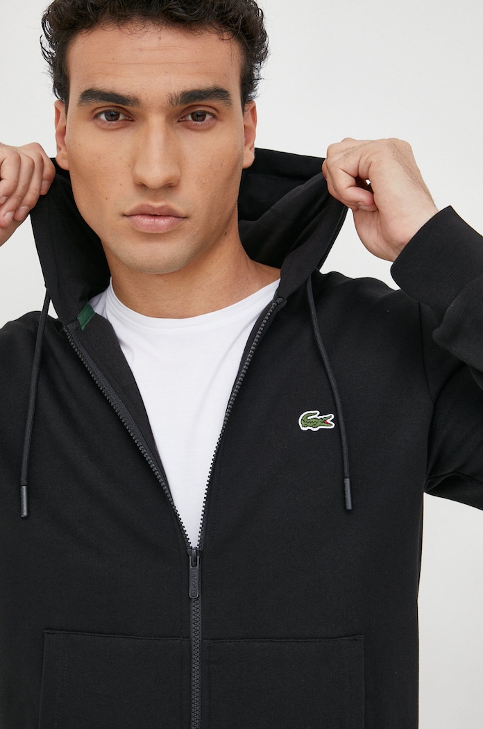 Суичър Lacoste с качулка черен SH9626