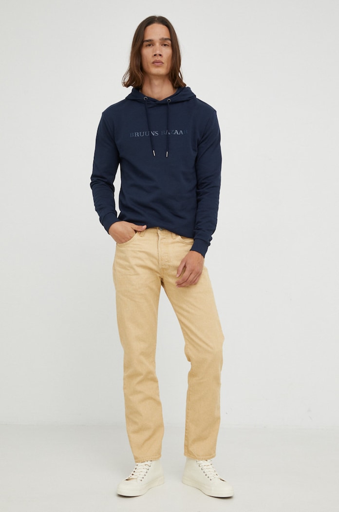 Bruuns Bazaar felpa in cotone BBM1278 blu navy AW22