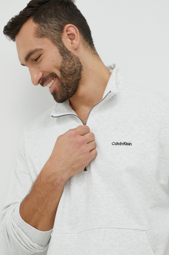Pyžamová mikina Calvin Klein Underwear šedá 000NM2299E.9BYY