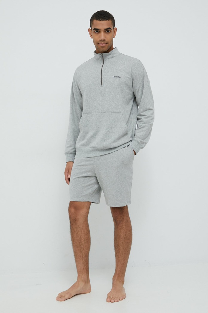 Pyžamová mikina Calvin Klein Underwear 000NM2299E.9BYY šedá AW22