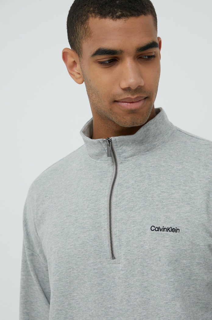 Pyžamová mikina Calvin Klein Underwear šedá 000NM2299E.9BYY