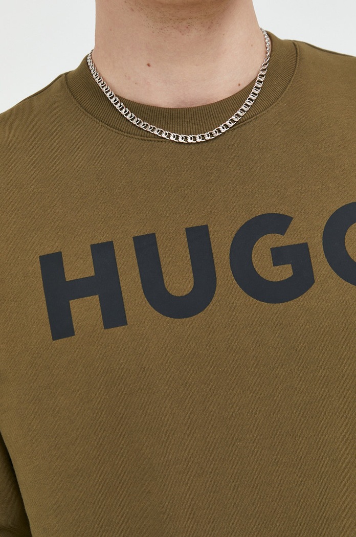 HUGO bluza bawełniana 50477328 zielony