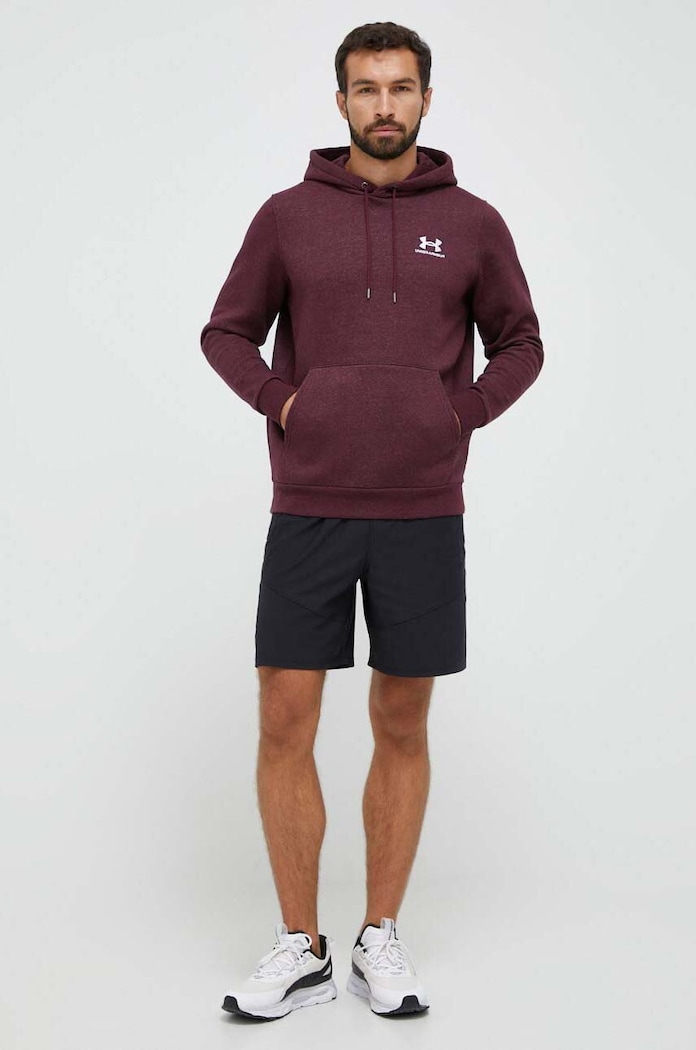 Under Armour dukserica sa kapuljačom muška s pamukom Essential Fleece 1373880 bordo SS26