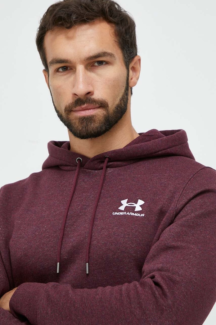 Under Armour dukserica sa kapuljačom muška s pamukom Essential Fleece bordo 1373880