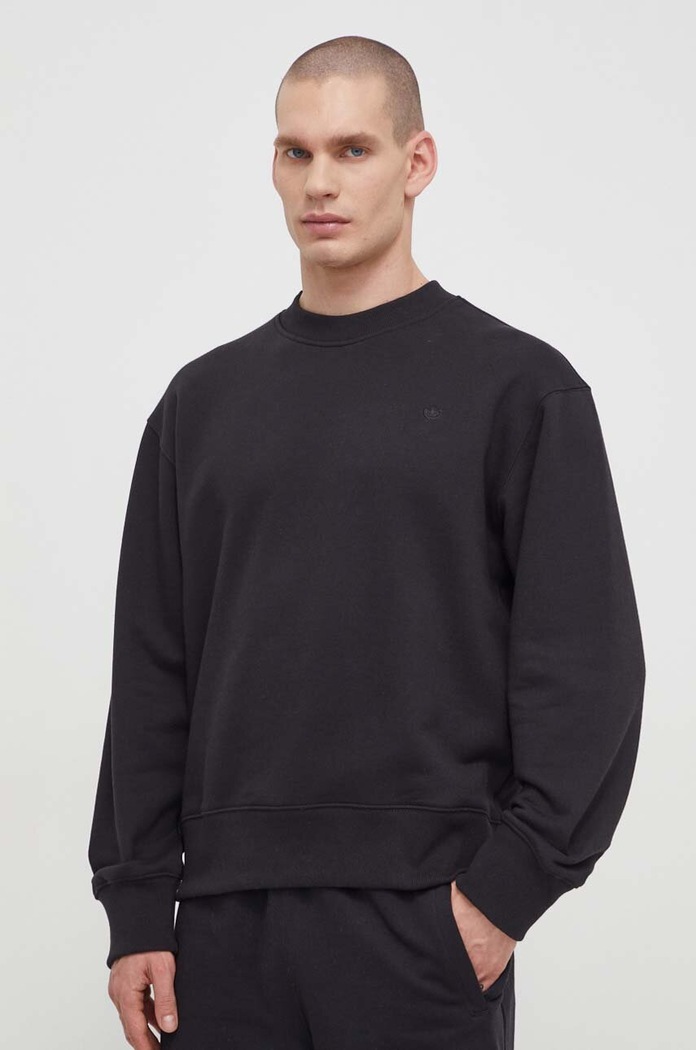 Bavlněná mikina adidas Originals Contempo French Terry bez kapuce černá HK2938
