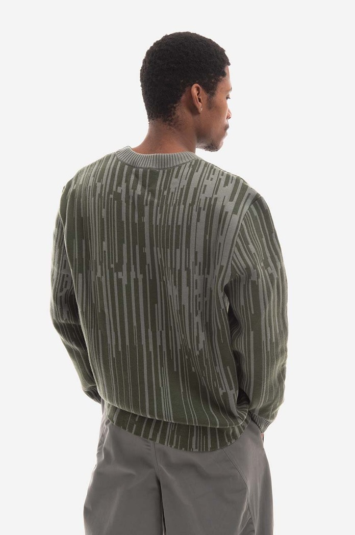 Oblečení Vlněný svetr A-COLD-WALL* Two-Tone Jacquard Knit ACWMK074 zelená