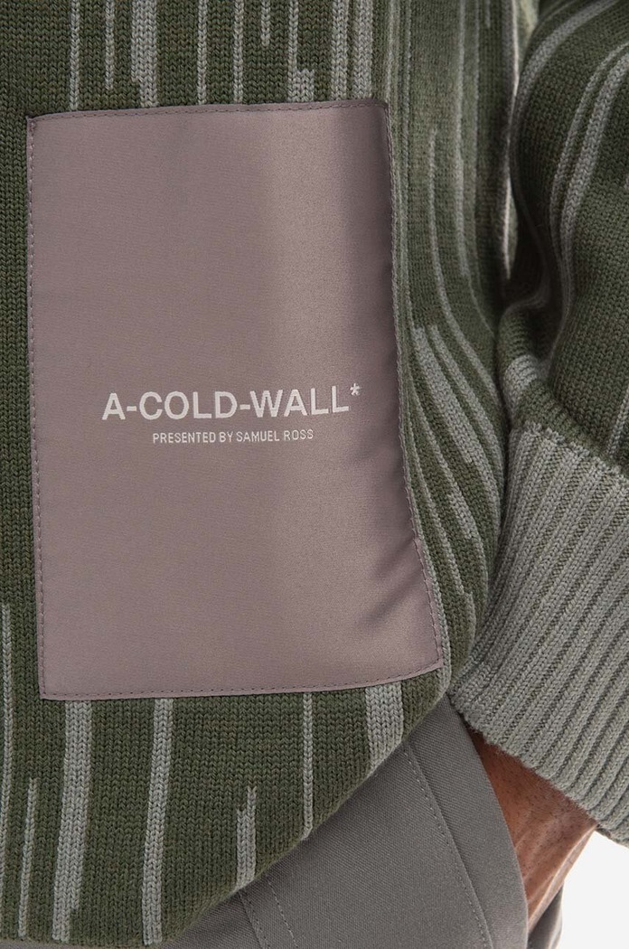 Vlněný svetr A-COLD-WALL* Two-Tone Jacquard Knit zelená ACWMK074