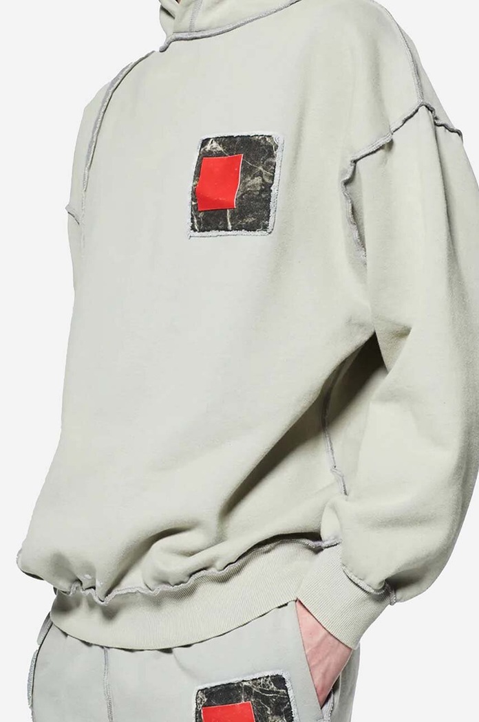 A-COLD-WALL* bluza bawełniana Relaxed Cubist Hoodie ACWMW088 szary