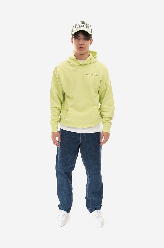 Billionaire Boys Club cotton sweatshirt Signal Popover Hood B22322 green AW22
