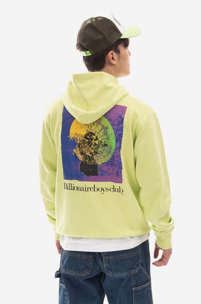 Clothing Billionaire Boys Club cotton sweatshirt Signal Popover Hood B22322 green