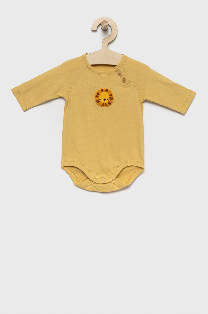 United Colors of Benetton Pamut baba body sárga 3ATNAB007.W