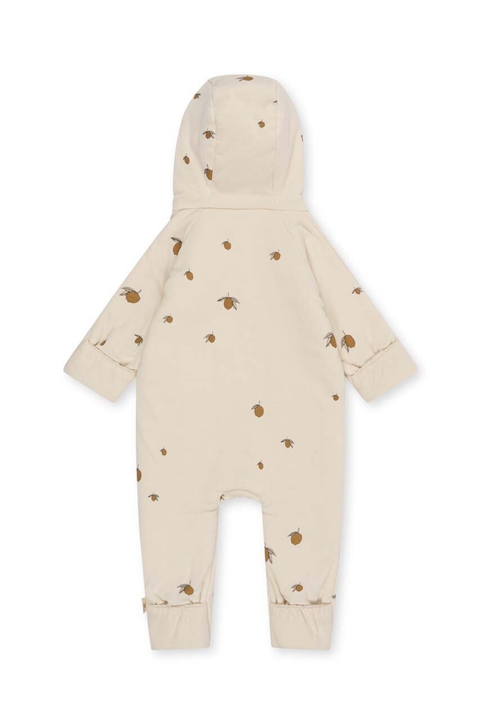 Chlapec Detské bavlnené dupačky Konges Sløjd NEWBORN ONESIE WITH HOOD KS2601 béžová