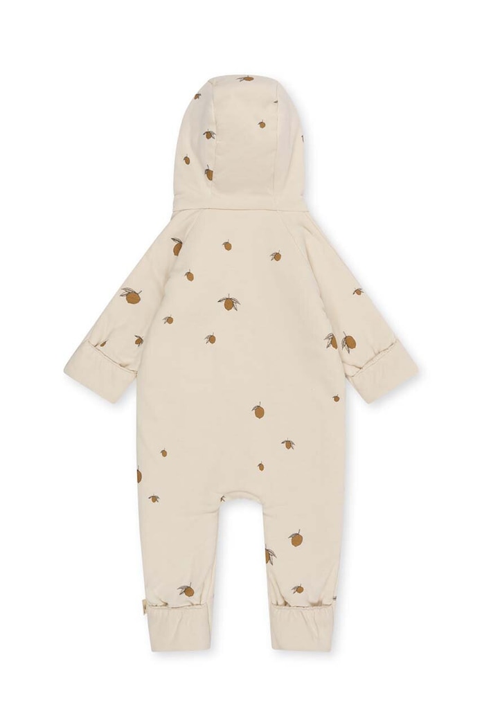 Chlapec Detské bavlnené dupačky Konges Sløjd NEWBORN ONESIE WITH HOOD KS2601 béžová