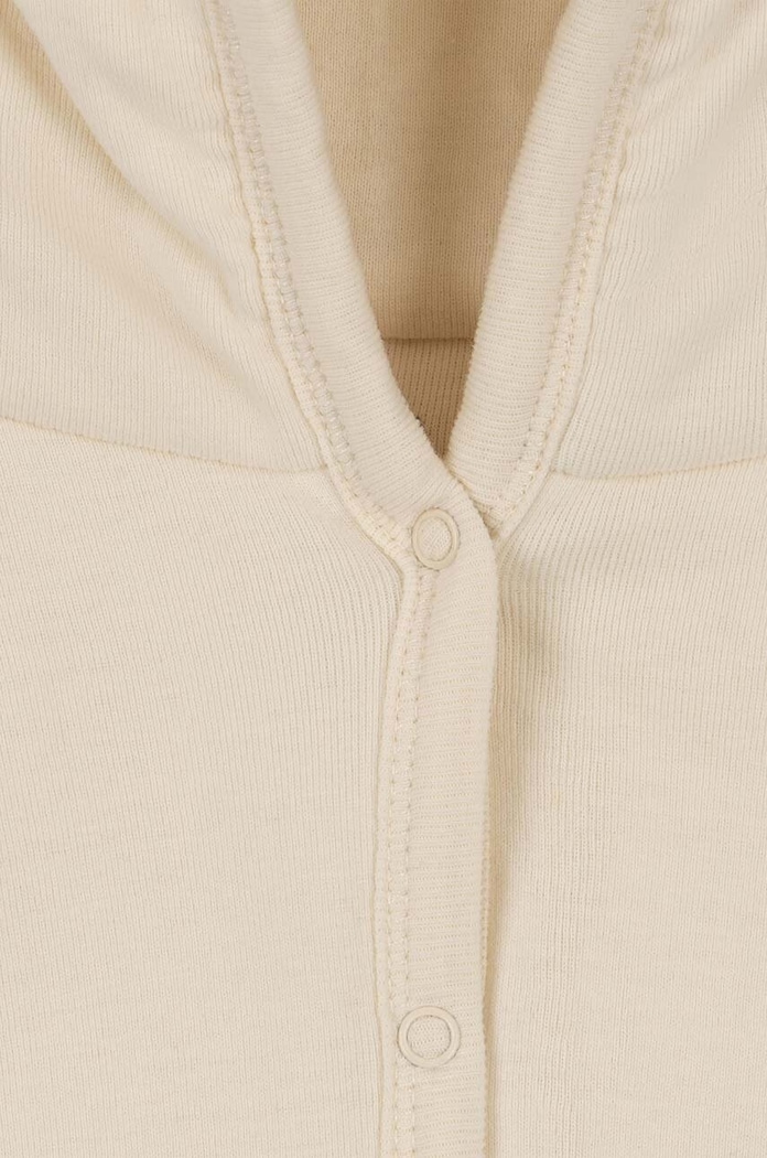 Detské bavlnené dupačky Konges Sløjd NEWBORN ONESIE WITH HOOD KS2601 béžová