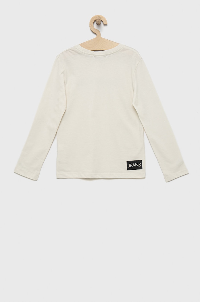 Calvin Klein Jeans longsleeve bawełniany dziecięcy IU0IU00297.9BYY IU0IU00297.9BYY biały AW22