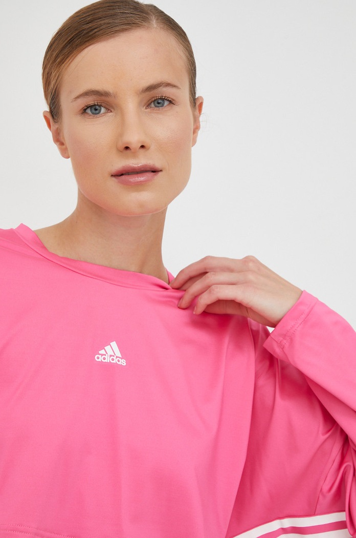 Tréninkové tričko s dlouhým rukávem adidas Hyperglam adidas HK2583 růžová