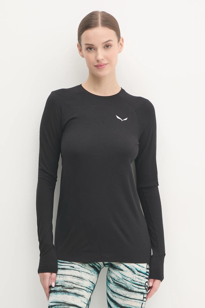 Salewa longsleeve funkcyjny Cristallo Planet friendly czarny 00.0000028206