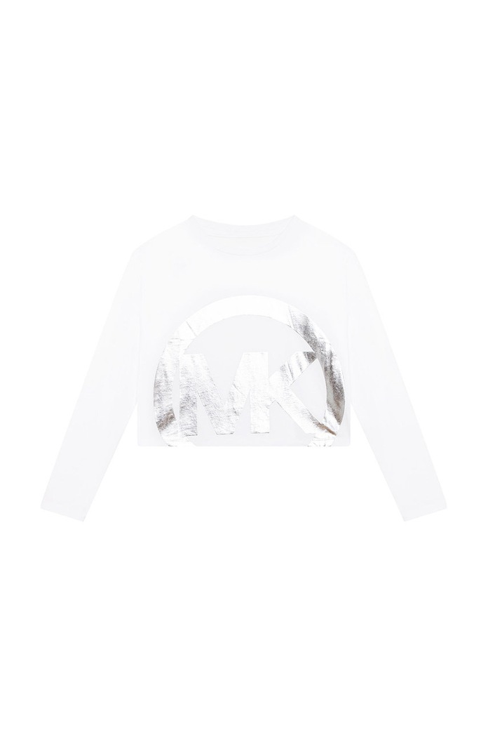 Michael Kors longsleeve bawełniany dziecięcy nadruk biały R15126.156