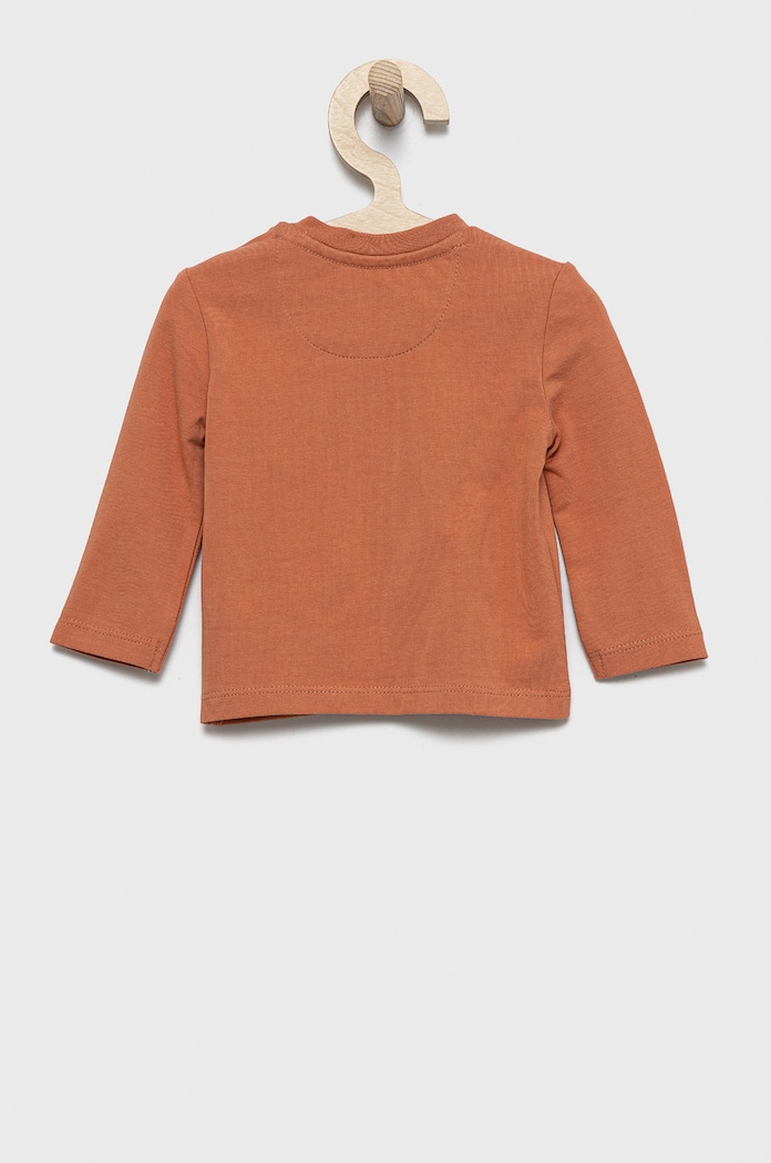 Detské tričko s dlhým rukávom Calvin Klein Jeans IN0IN00005.9BYY hnedá SS24