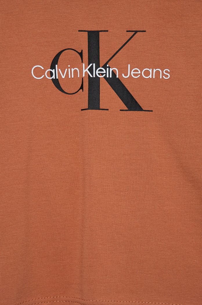 Chlapec Detské tričko s dlhým rukávom Calvin Klein Jeans IN0IN00005.9BYY hnedá