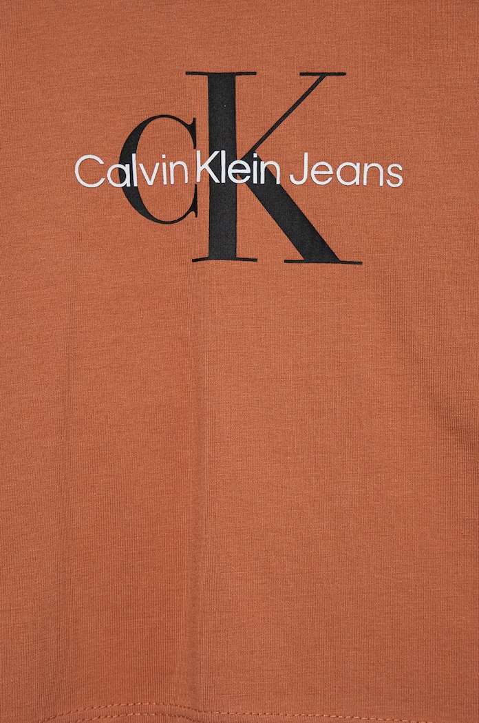Chlapec Detské tričko s dlhým rukávom Calvin Klein Jeans IN0IN00005.9BYY hnedá